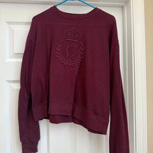 Women's Chaps Burgundy Crewneck Size Large